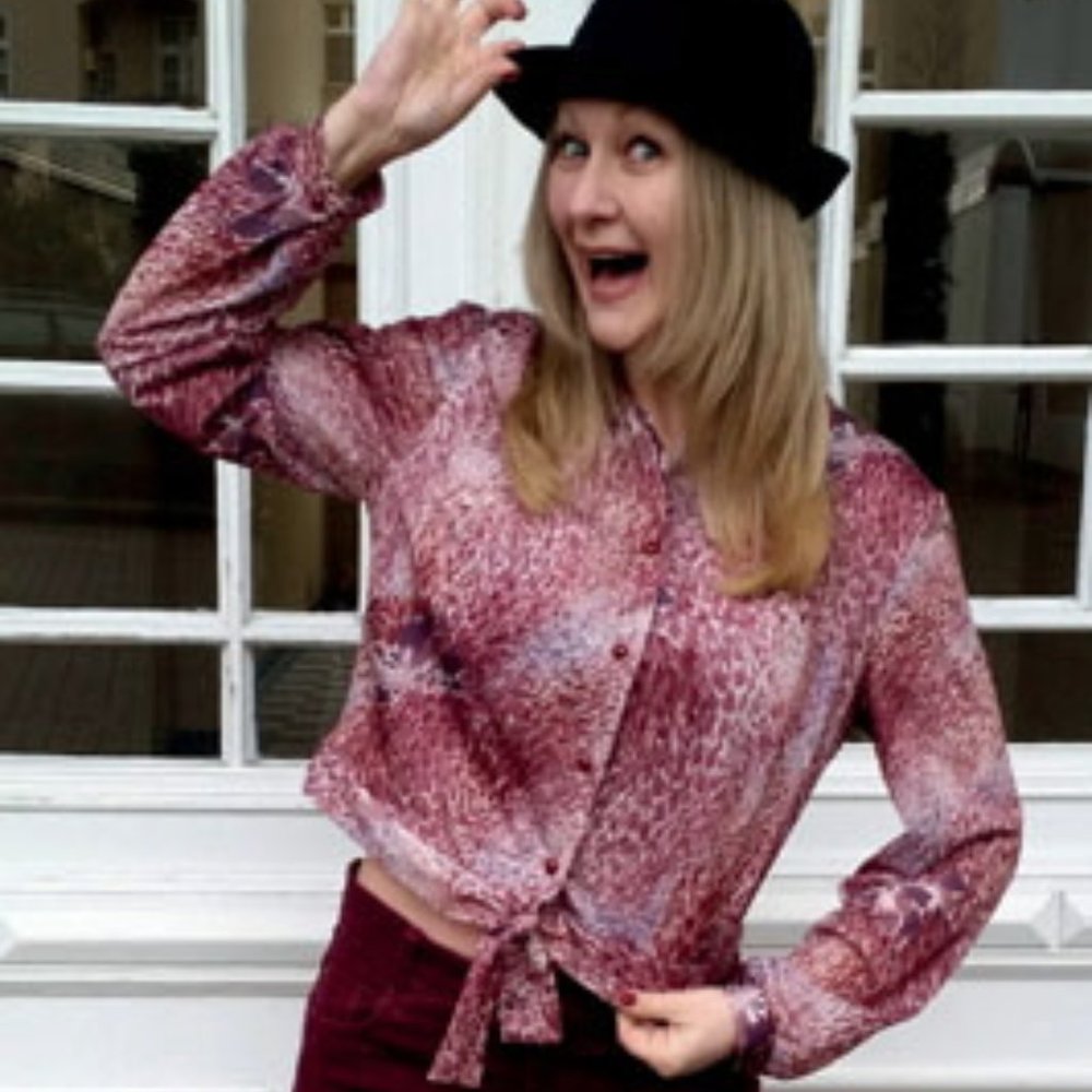 Refashioned Vintage Cropped Blouse (M/L)